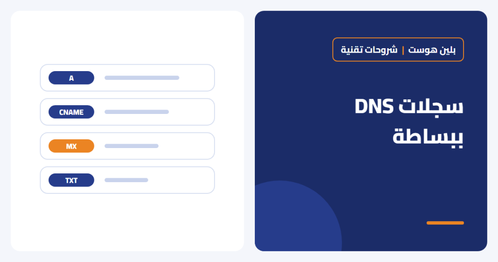 سجلات DNS ببساطة: A و CNAME و MX و TXT وما وظيفة كل منها - بلين هوست
